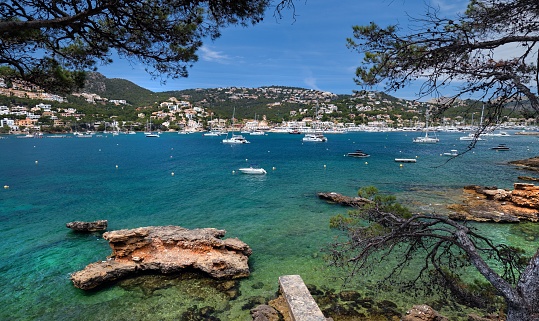 Denia beach in Alicante in blue Mediterranean with Montgo Alicante