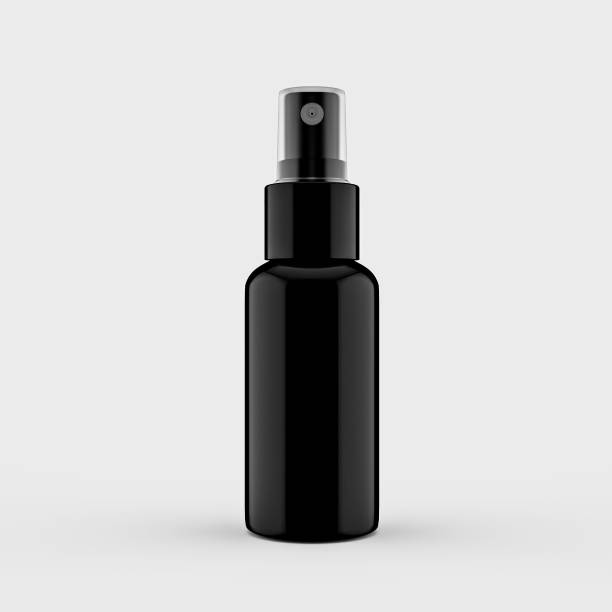 istock Black deodorant bottle mock up on a white background 1454774901