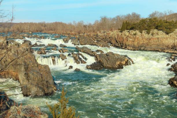 istock Scenic view of a river flowing over the rocks 1454774947