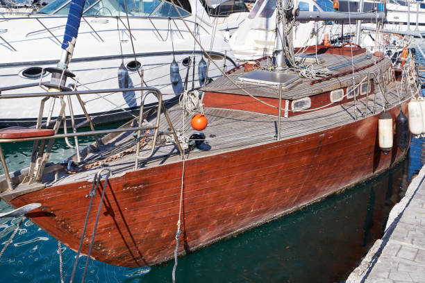 istock Yacht wooden deck retro vintage 1454775952