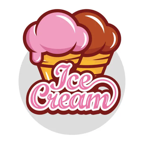 Vector illustration of Ice cream logo design vector illustration