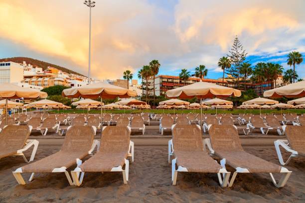 istock Los Cristianos sandy beach in Tenerife, Spain on a sunny day 1454778956