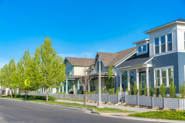 istock Private houses in a district in Utah, USA 1454780044