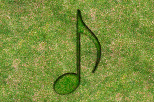 tree leaves music note - concept of bioenergy