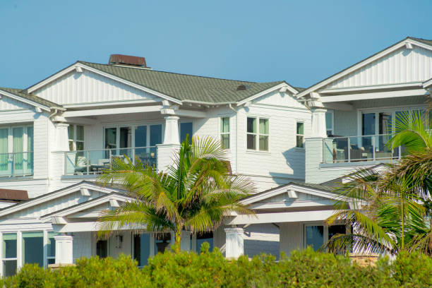 istock Modern residential building in an urban area under a clear sky 1454780527