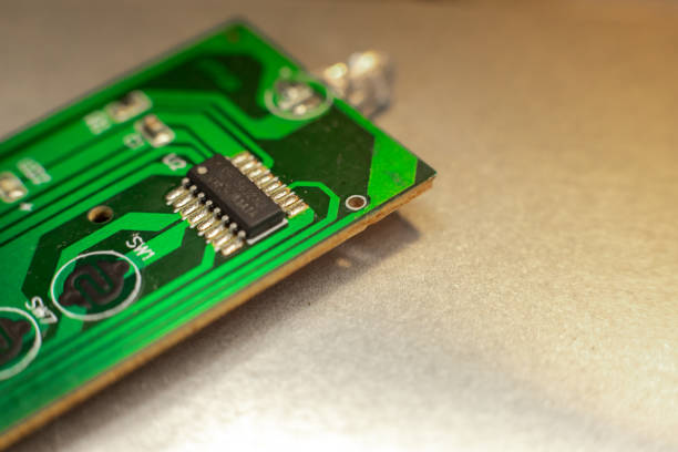 istock Closeup shot of a computer chip, an integrated circuit 1454780883