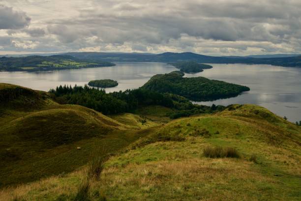 istock Nature landscape with lake on a cloudy day 1454784258