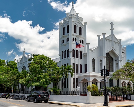 Key Wes, United States – May 30, 2015: A view of the St. Paul's Episcopal Church in Key West, Florida, United States.