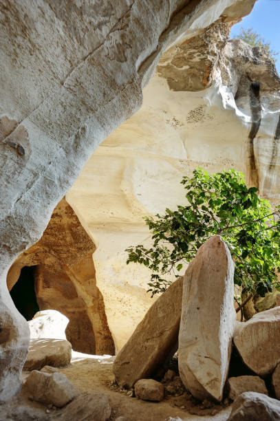 Bell caves Luzit in Israel White chalk bell caves Luzit in Israel - a place of life of ancient people luzit caves stock pictures, royalty-free photos & images