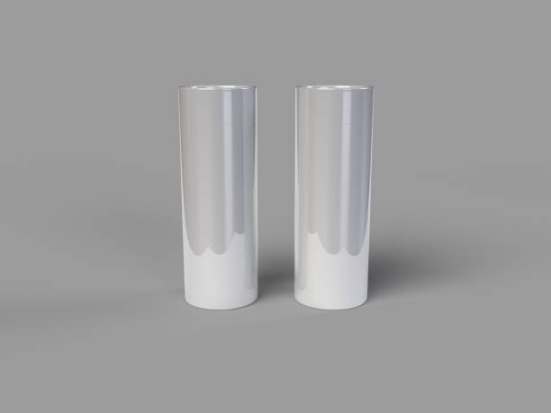 istock 3D rendering of a white tumbler on a gray background 1454786501