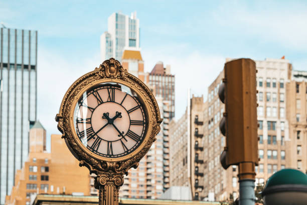 Fifth Avenue Building Clock and buildings on the background