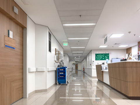 Empty corridor hospital