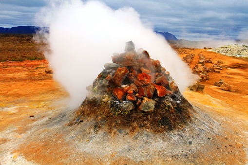 Hverir geothermal park near Myvatn lake, Iceland