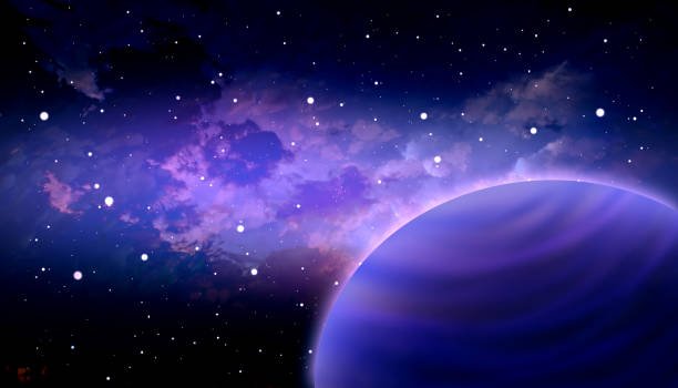 istock Night sky with star and planet. 1454795612