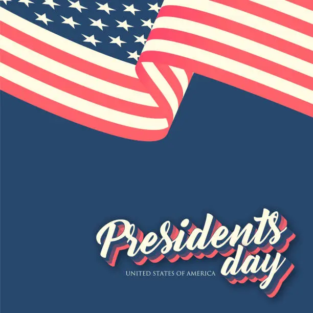 Vector illustration of Presidents day background. Banner of American flag. Vector illustration. stock illustration