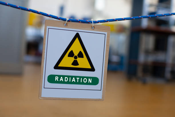radiation warning sign in laboratory