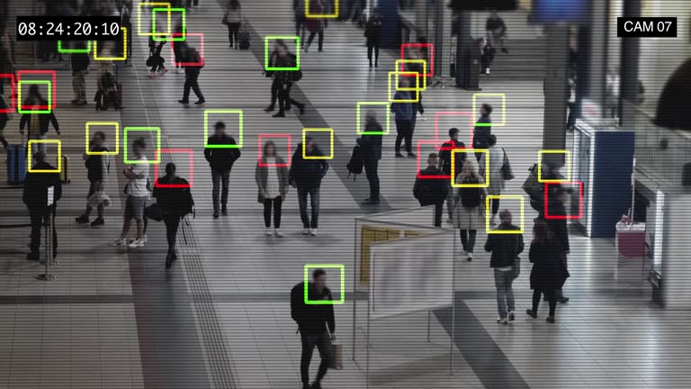 CCTV footage with facial recognition