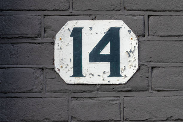 istock Close Up House Number 14 At Amsterdam The Netherlands 1454803952