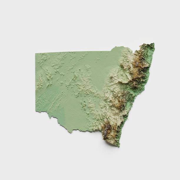 istock New South Wales, Australia Topographic Relief Map - 3D Render 1454804077