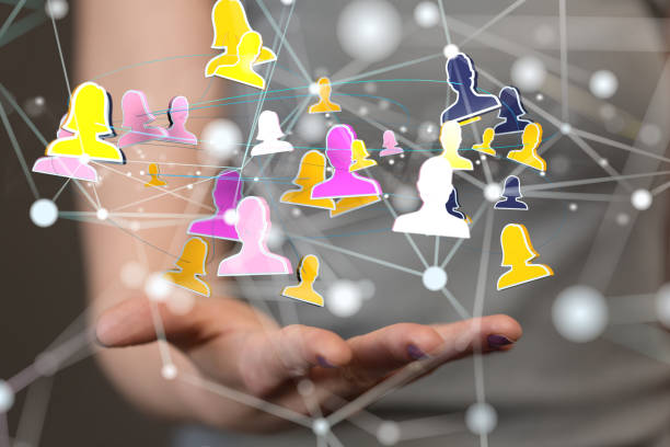 istock Business concept of  network team in the hand 1454804875