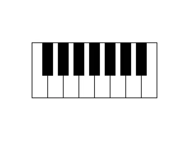 Vector illustration of Keyboard icon. Keyboard musical instrument, piano style isolated on white background