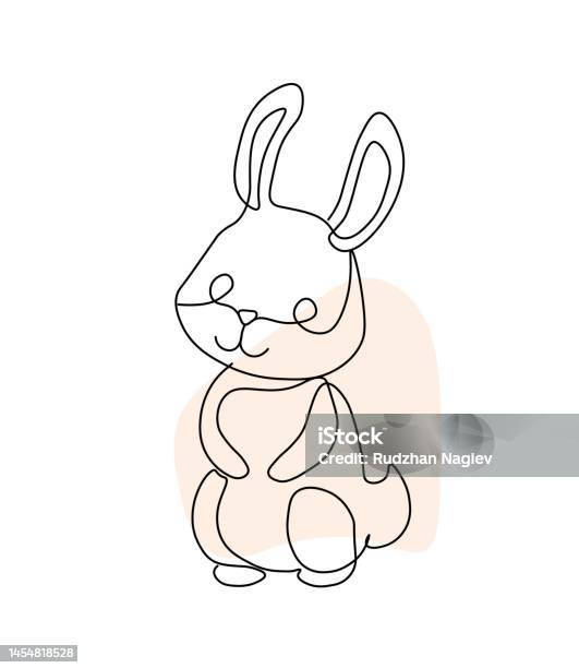 Cute Minimalistic Rabbit Stock Illustration - Download Image Now ...