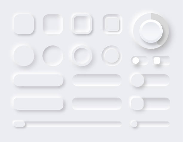 ilustrații de stoc cu neumorphism ui set element de design. interfață simplă la modă pentru aplicații - buton