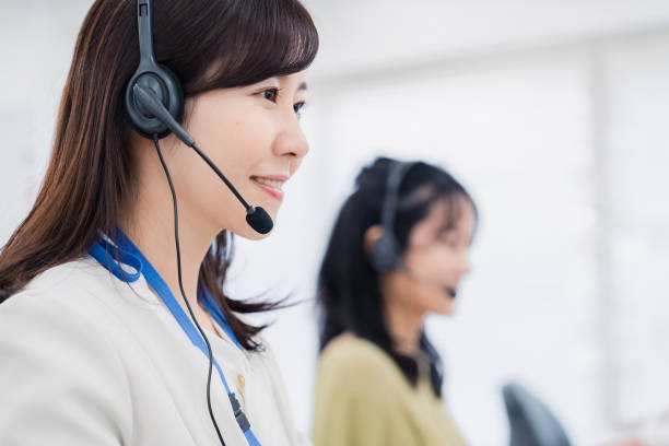 istock A woman responding to a customer at a call center 1454818641
