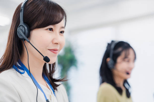 istock A woman responding to a customer at a call center 1454818649