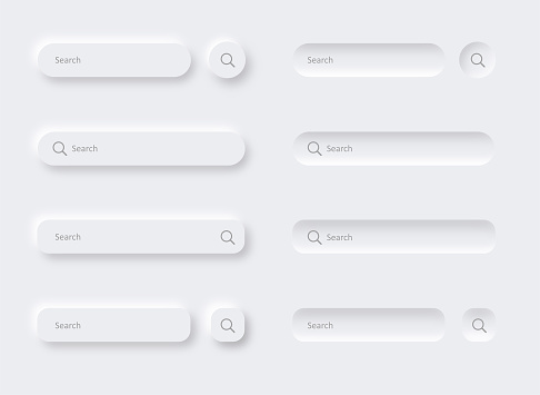 Neumorphic trendy design search bar UI design elements
