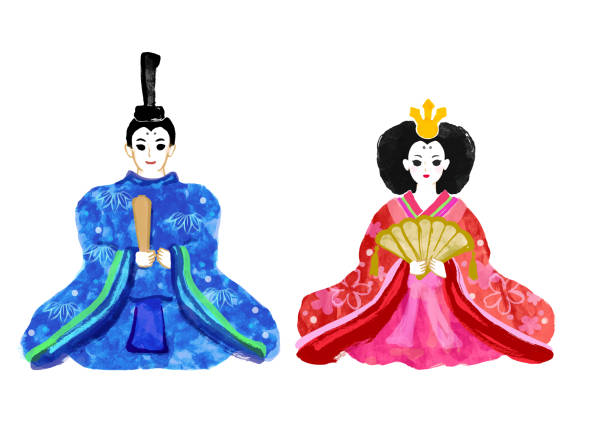 istock Hand-drawn illustration of Hina dolls 1454821381