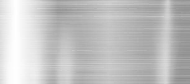 серебристая текстура, стальной панорамный фоновый шаблон - вектор - brushed aluminum steel backgrounds stock illustrations