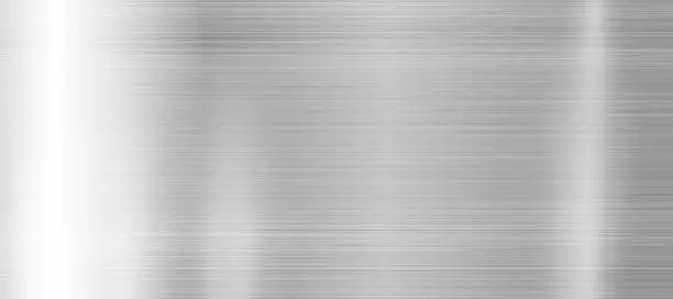 Vector illustration of Silver texture, steel panoramic background template - Vector