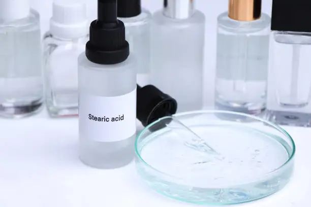 stearic acid in a bottle, chemical ingredient in beauty product, skin care products