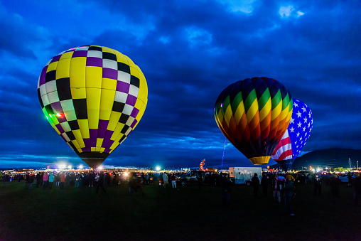 Albuquerque, New Mexico - USA - Oct 8, 2018: Hot air balloon launch at the Albuquerque International Balloon Fiesta