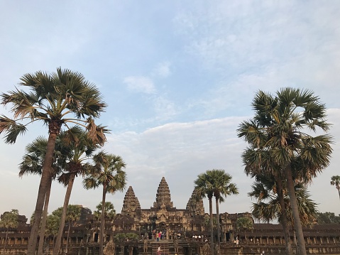 Angkor Wat is an enormous Buddhist temple complex located in northern Cambodia.
