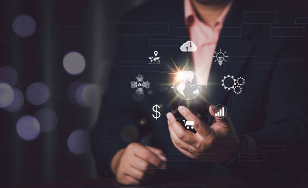 istock Businessman using mobile smart phone. Business global internet connection application technology and digital marketing, Financial and banking, Digital link tech, big data. 1454829392