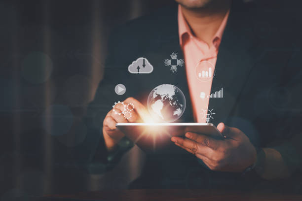 istock Businessman using mobile smart phone. Business global internet connection application technology and digital marketing, Financial and banking, Digital link tech, big data. 1454829463