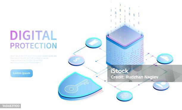 Digital Protection Pattern Digital Protection Mechanism Light Stock Illustration - Download Image ...