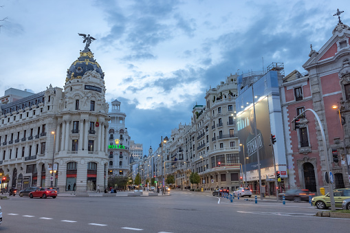 Madrid, Spain – June 17, 2021: A street view in central Madrid