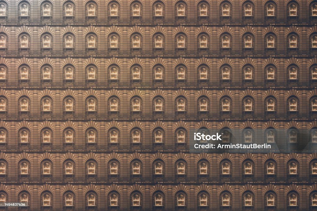 architectural pattern, scary ancient facade with stucco Ancient Stock Photo