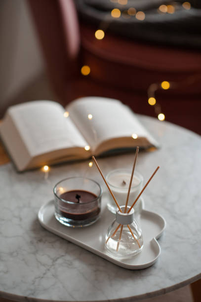 istock Cozy home atmosphere with home perfume 1454841633