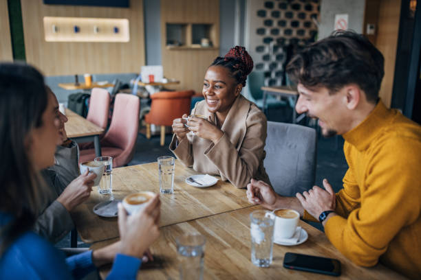 istock Friends in coffee shop 1454845739