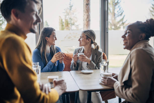 istock Friends in coffee shop 1454845898