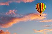 A hot air balloon in the sky.