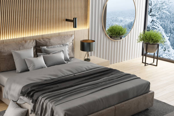 istock Japandi Luxury modern retro-style master bedroom 1454850043