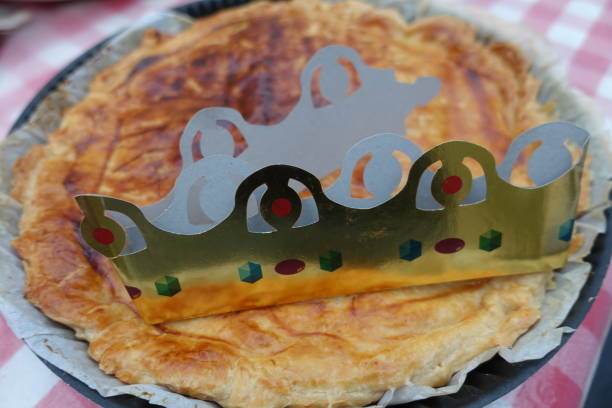 istock Homemade Galette des Rois and Crown 1454850405