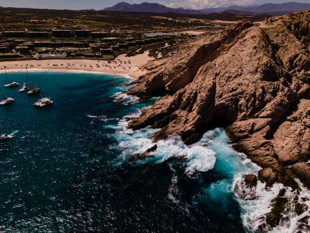 A shot of beautiful infinity pool overlooking the sea of Cortez