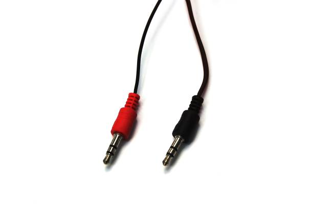 istock Jack plug and a cable isolated on the white background 1454854291