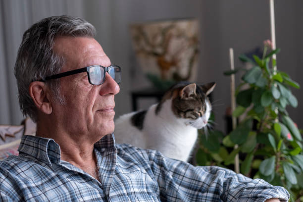 istock Portrait of Thoughtful old man 1454854587